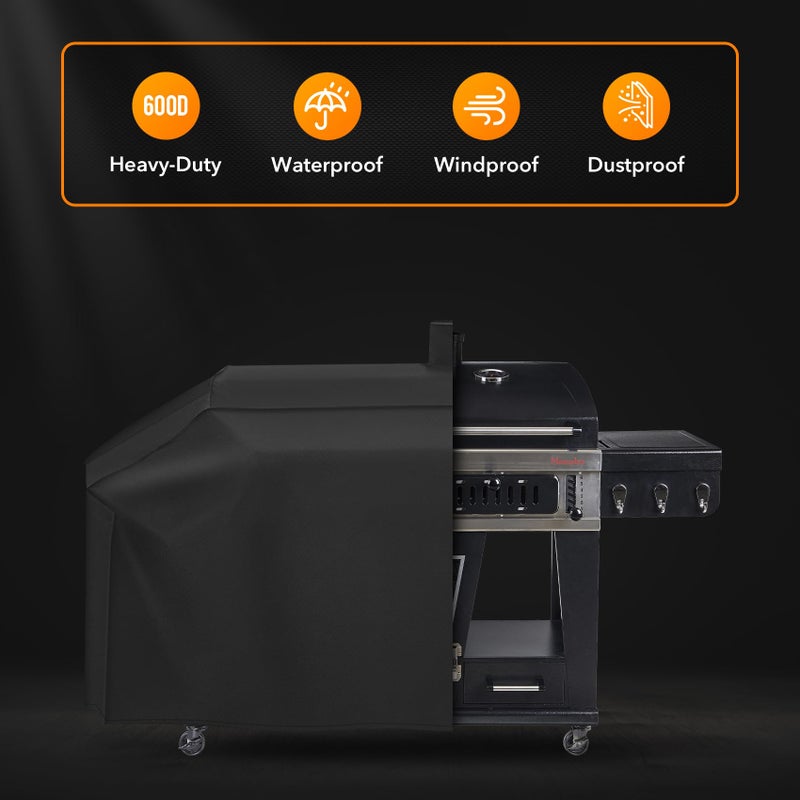 ZBXFCSH Heavy-Duty 600D Grill Cover Compatible with Pit Boss Memphis Ultimate and Smoke Hollow PS9900 DG1100S 4in1 Combo Grill Cover GC7000 Gas/Charcoal Grill - Image 4